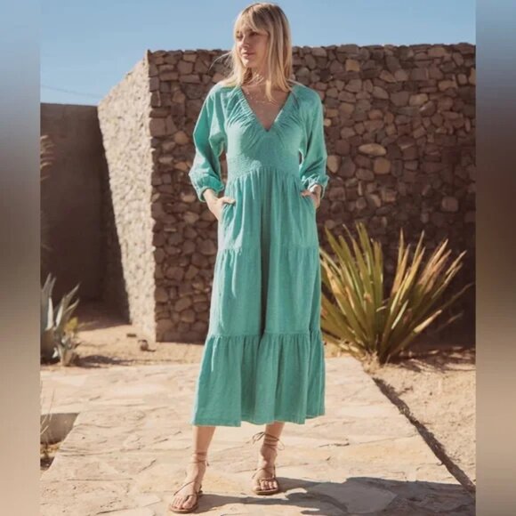 Marine Layer Florence Vintage Slub MIDI Dress - Picture 1 of 5